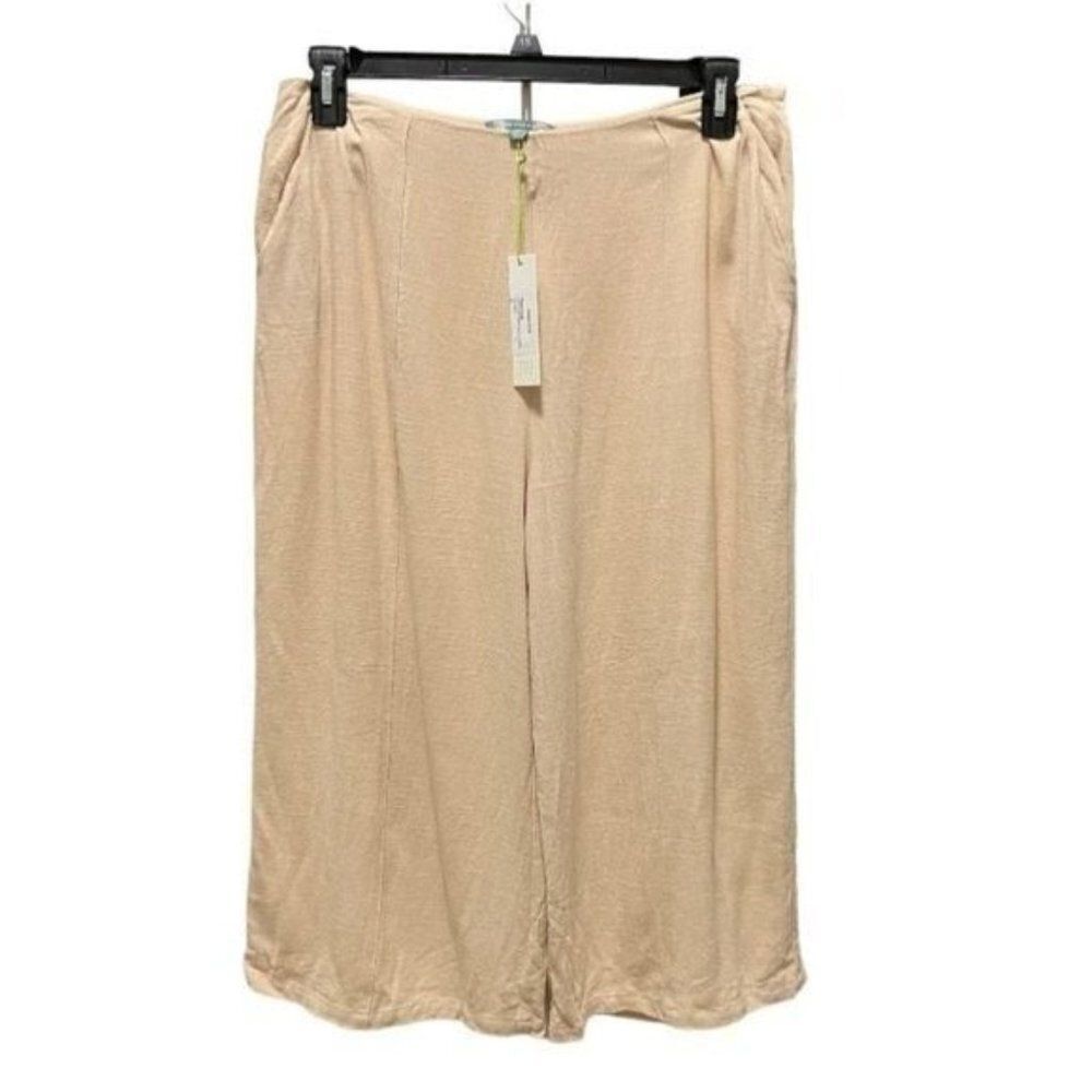 Good Luck Gem High Waist Linen Wide Leg Culotte Pants Size XL NWT